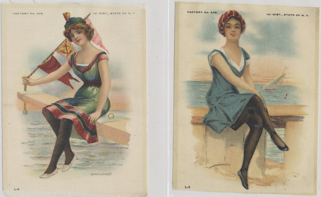 1910 S-55 USA Silks Bathing Beach Girls Set 6  #*