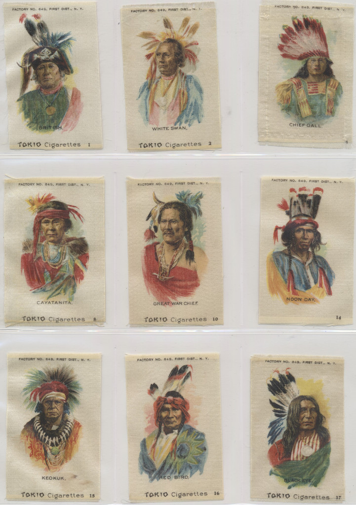 1910 S-67 INDIANS CHIEFS (SINGLES) LOT OF (33) 2 X 3 INCHES  #*