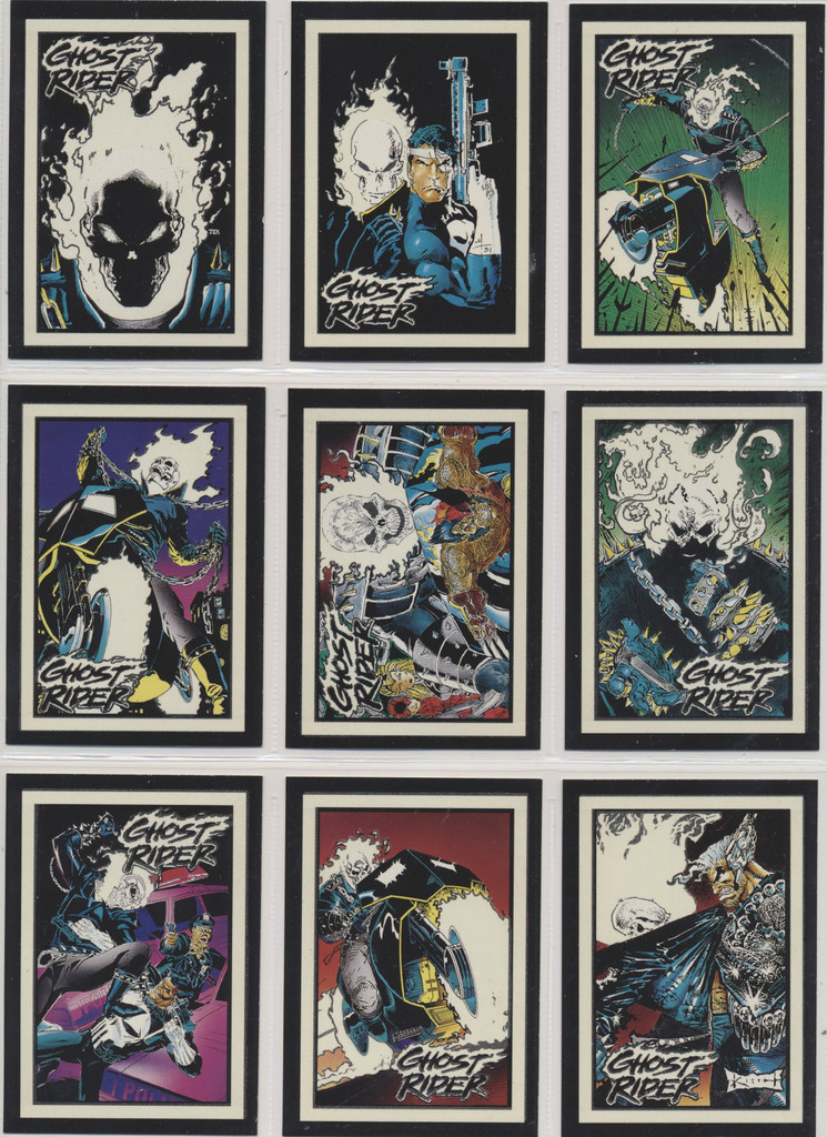 1992 Marvel The Ghost Riders Set 80 Insert Set 10 Glow In The Dark Cards  #*