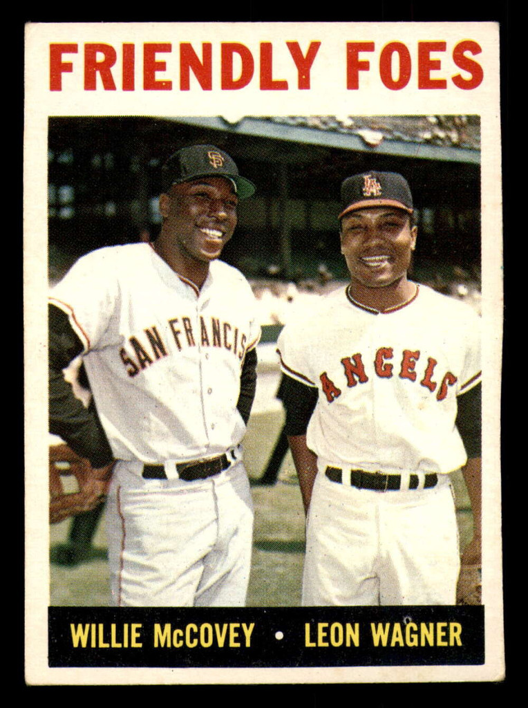 1964 Topps #41 Willie McCovey/Leon Wagner Friendly Foes Excellent+ Fri ID:322984