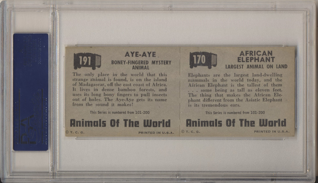 1951 Animals Of The World 2 Card Panel #170 & 191 PSA 6 EX-NM  #*