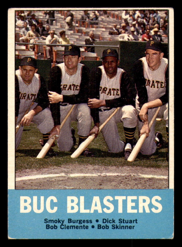 1963 Topps # 18 Smoky Burgess/Dick Stuart/Roberto Clemente/Bob Skinner Buc Blasters VG-EX  ID: 326153
