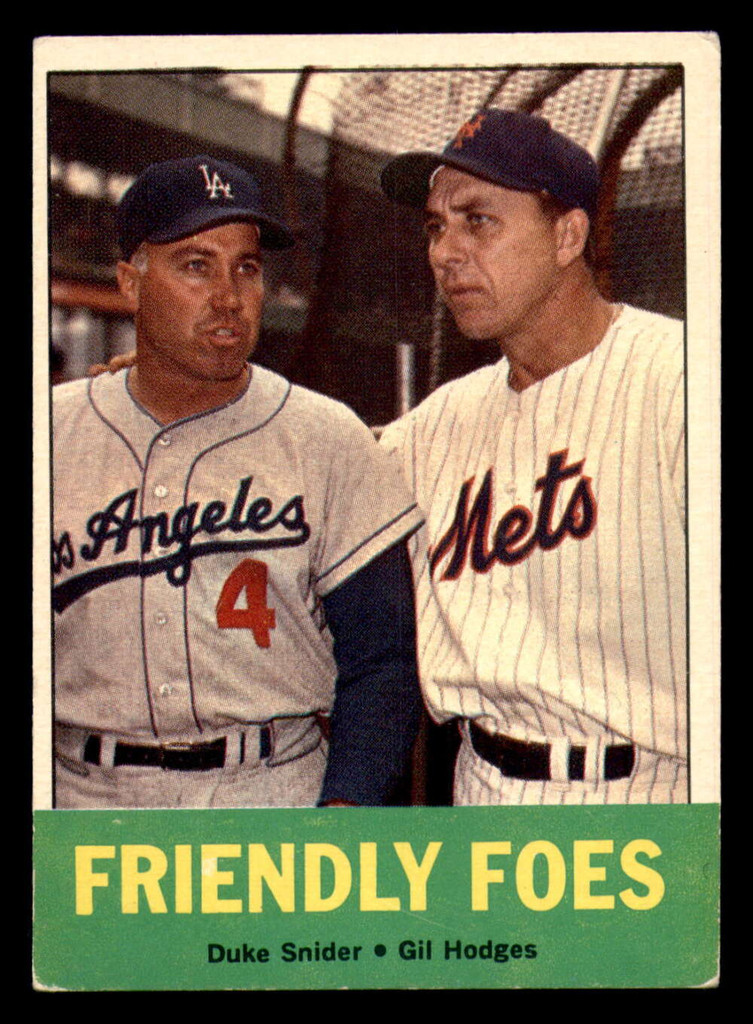 1963 Topps # 68 Duke Snider/Gil Hodges Friendly Foes Very Good  ID: 326155