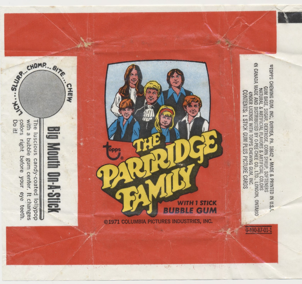 1971 Topps The Partridge Family 1st Series Wrapper  #*sku37042