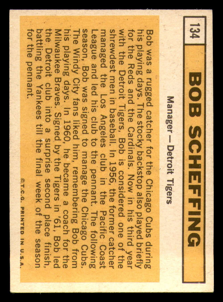 1963 Topps #134 Bob Scheffing MG Ex-Mint  ID: 333356