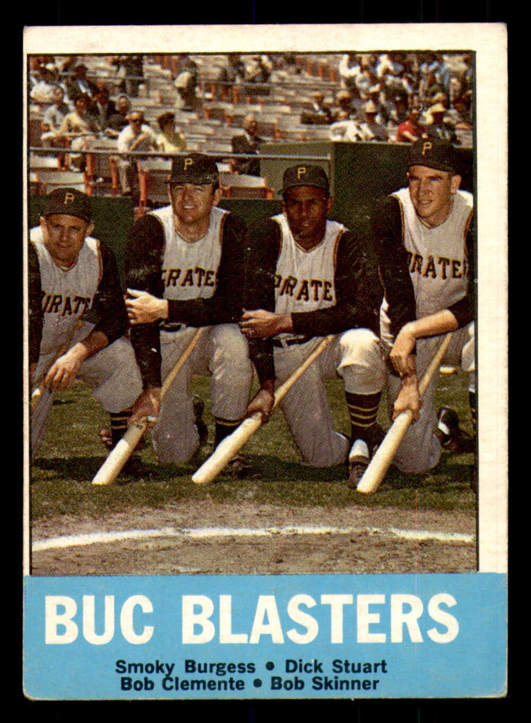 1963 Topps # 18 Smoky Burgess/Dick Stuart/Roberto Clemente/Bob Skinner Buc Blasters VG-EX  ID: 334658