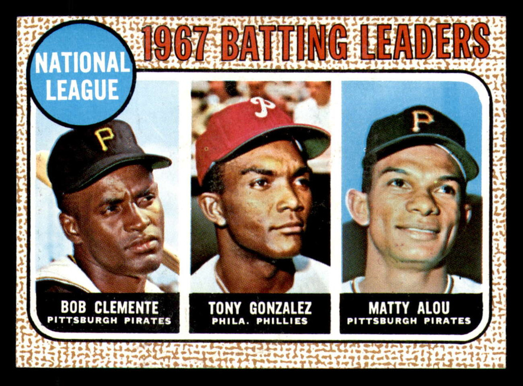 1968 Topps #   1 Roberto Clemente/Tony Gonzalez/Matty Alou N.L. Batting Leaders Near Mint 