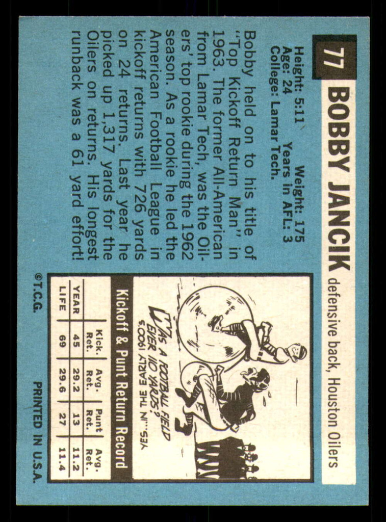 1964 Topps # 77 Bobby Jancik Near Mint SP 