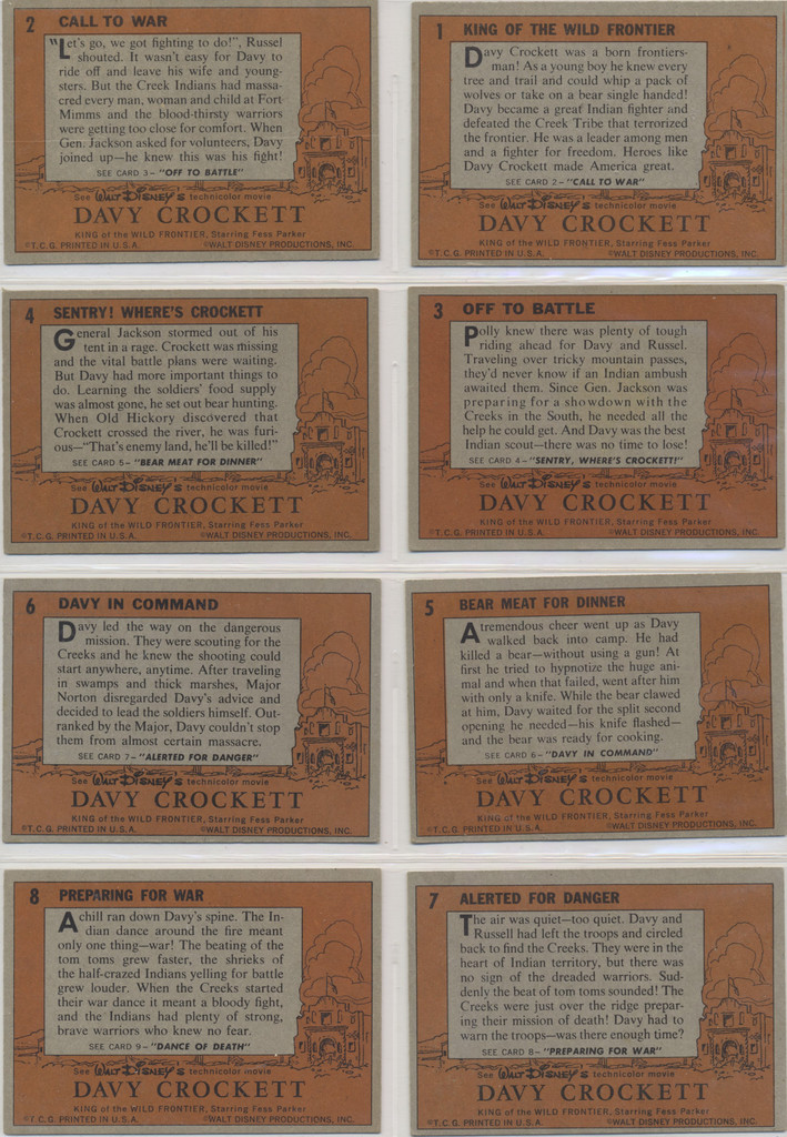 1956 Topps Davy Crockett  Orange Back #1 Set The Best  #*