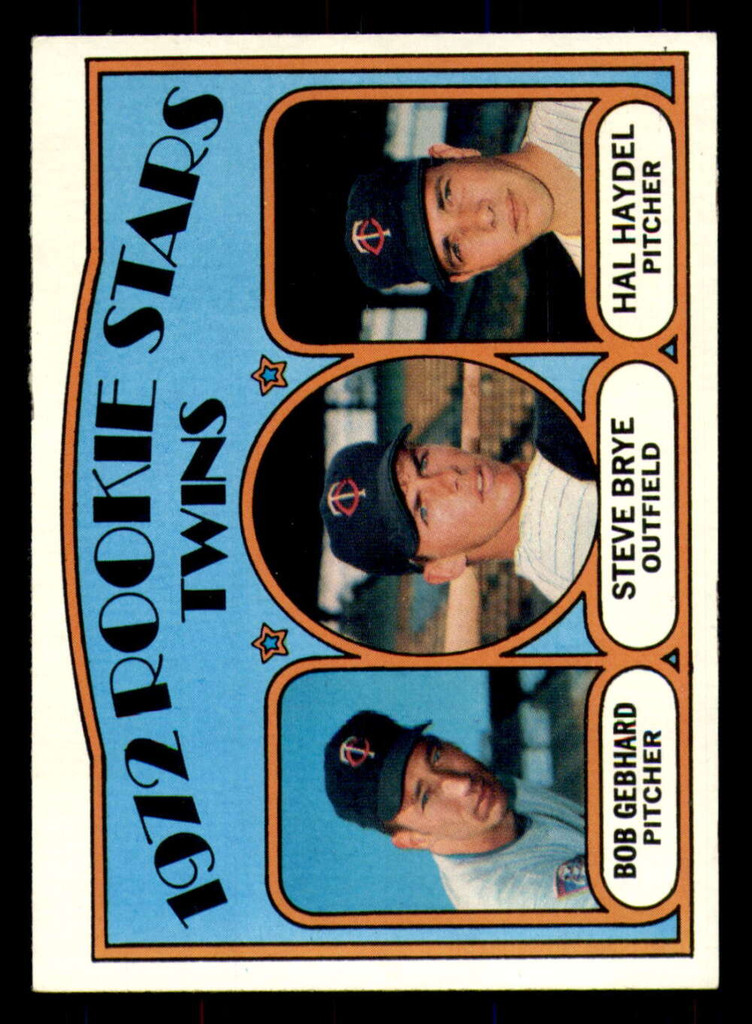 1972 Topps # 28 Bob Gebhard/Steve Brye/Hal Haydel Twins Rookies Near Mint RC Rookie  ID: 344422