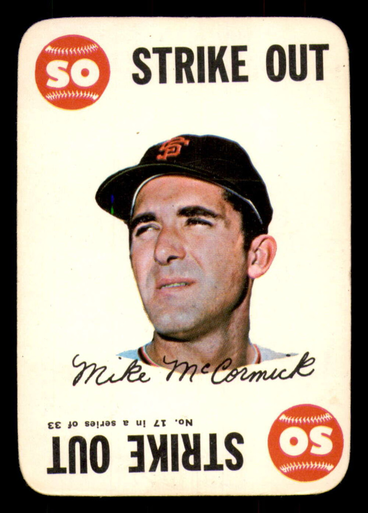 1968 Topps Game #17 Mike McCormick Excellent+ 