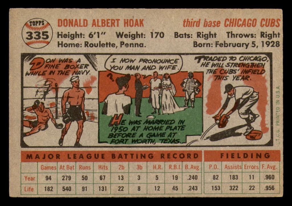 1956 Topps #335 Don Hoak Ex-Mint  ID: 346003