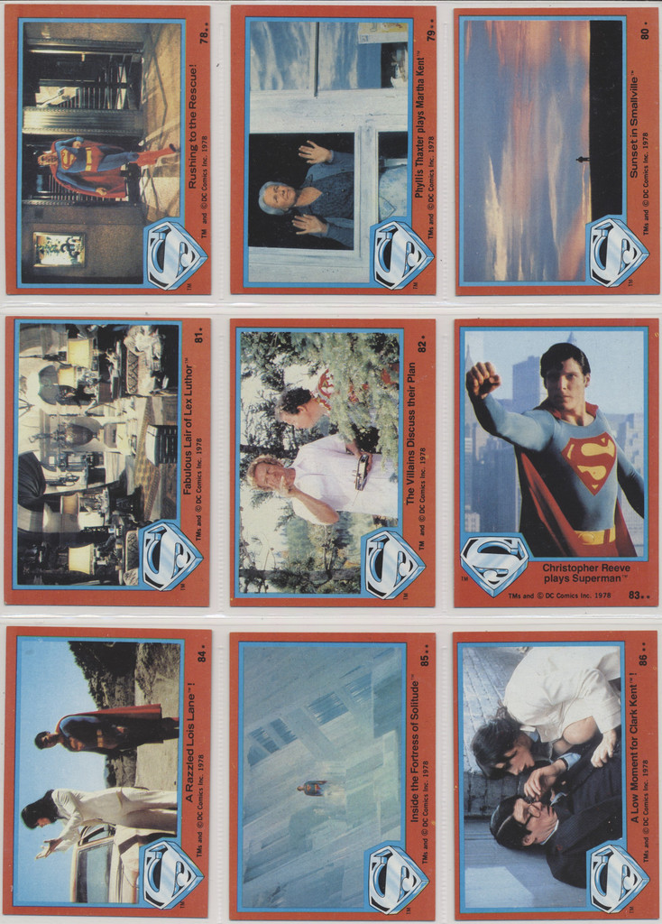 1978 Topps Series II Superman Set 88 NO STICKERS  #*