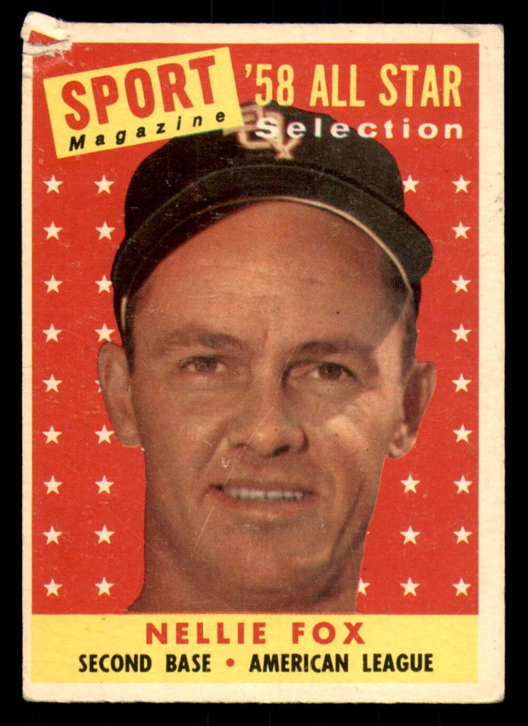 1958 Topps #479 Nellie Fox AS Writing on Back White Sox AS 