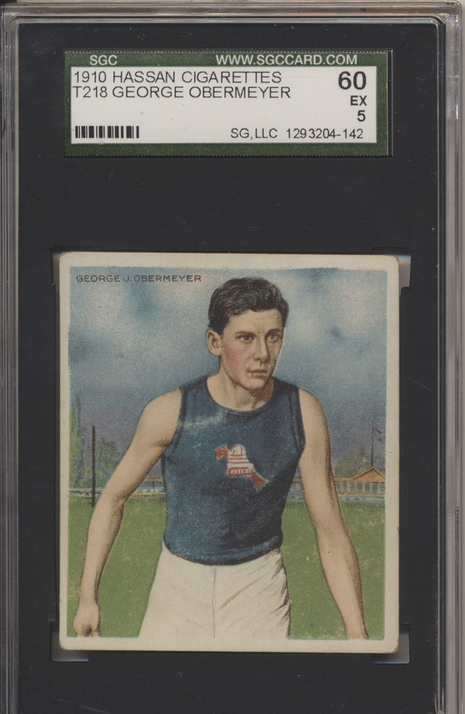 1910 Mecca Cigarettes Champion Athlete  George Obermyer  SGC 60 EX 5  #*