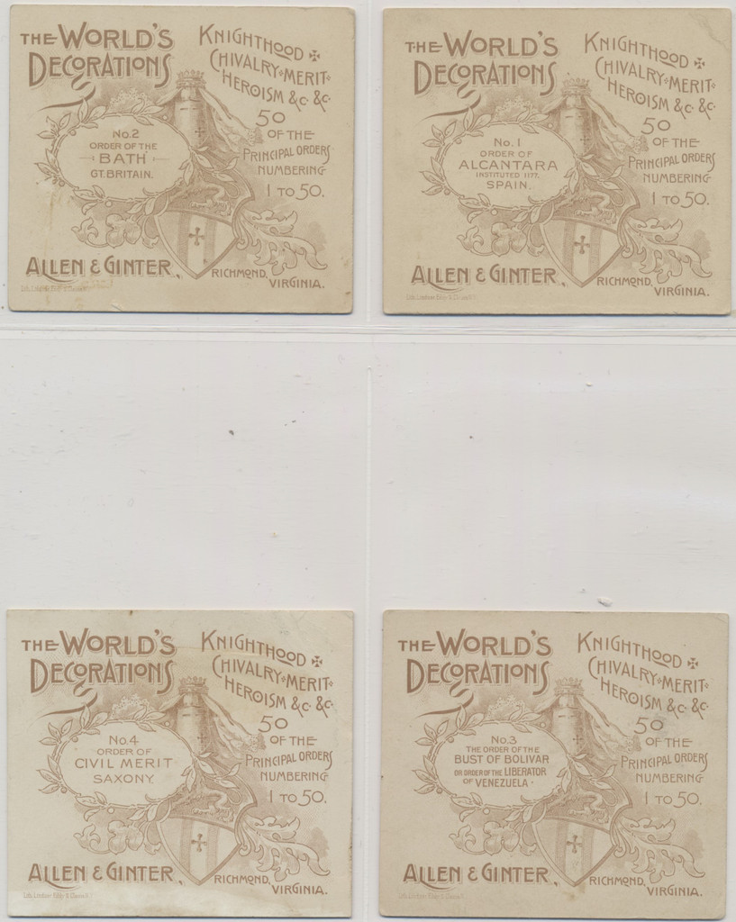 1890 N44 World Decorations  48/50  Missing #11, #23  #*