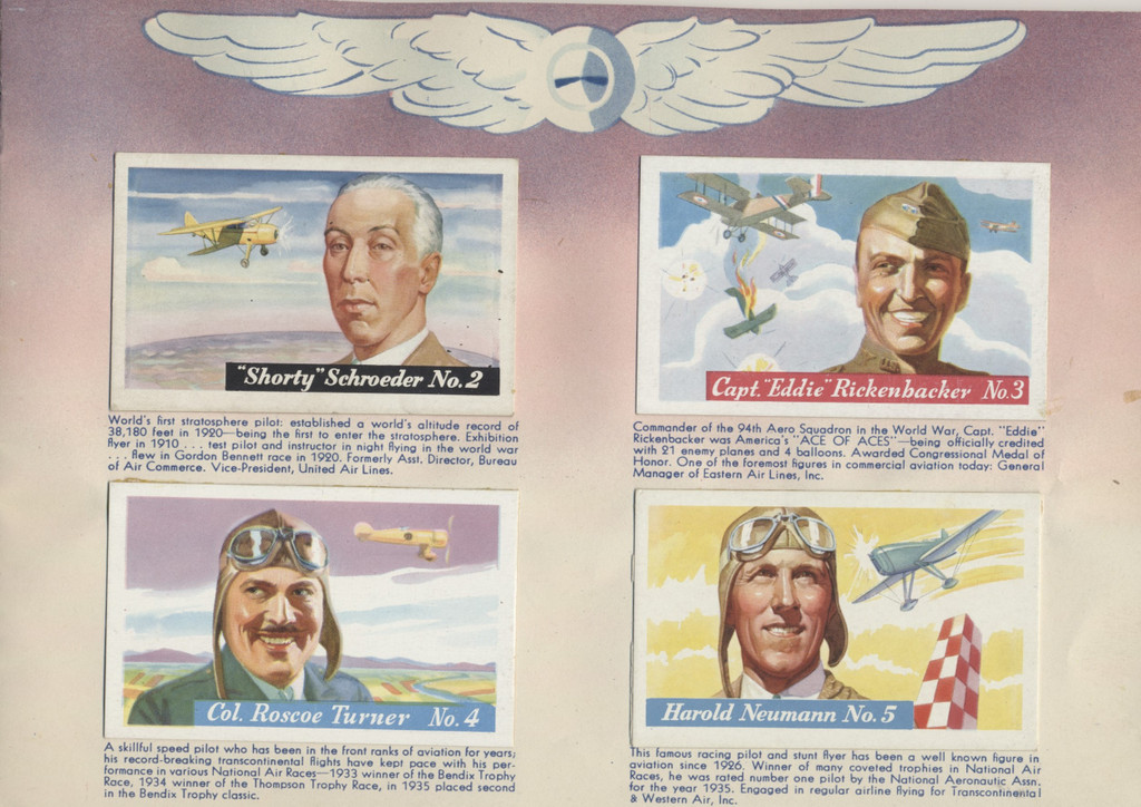 1938 F277-4 Famous Aviators Set 25 Pasted In Album  #*