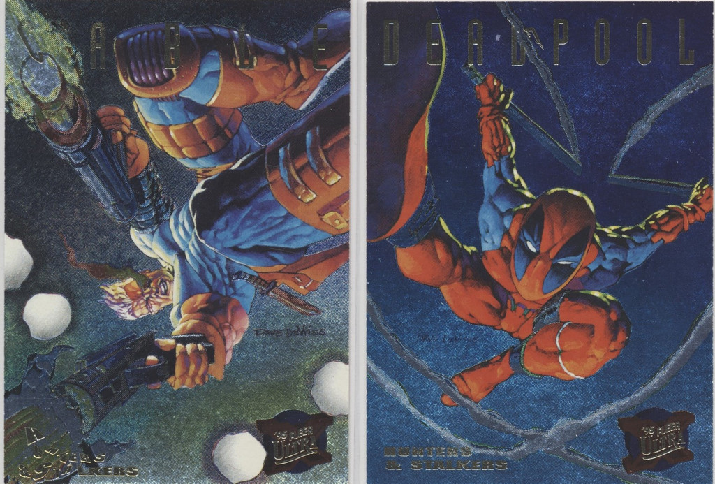 1995 Fleer Ultra Artist Dave DeVries 2/9 Cablr & 3/9 Deadpool  #*