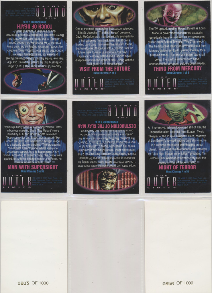 1997 Duocards The Outer Limits Mail In Omnichrome Chase Set 14  #*