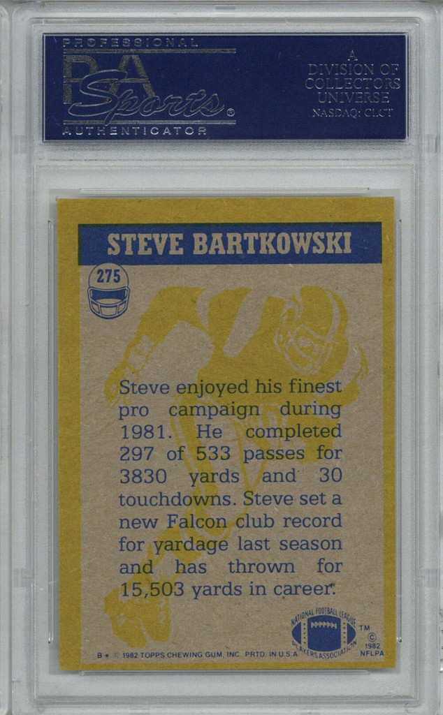 1982 Topps #275 Steve Bartkowski Signed Auto PSA/DNA Falcons