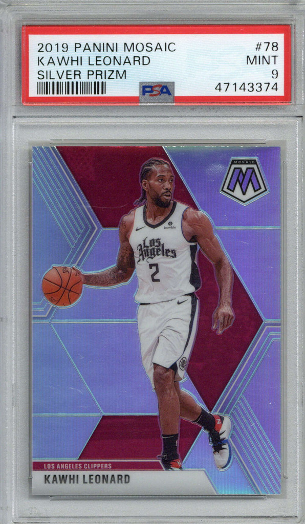 2019 Panini Mosaic  Silver Prizm # 78 Kawhi Leonard PSA Mint 9 Clippers