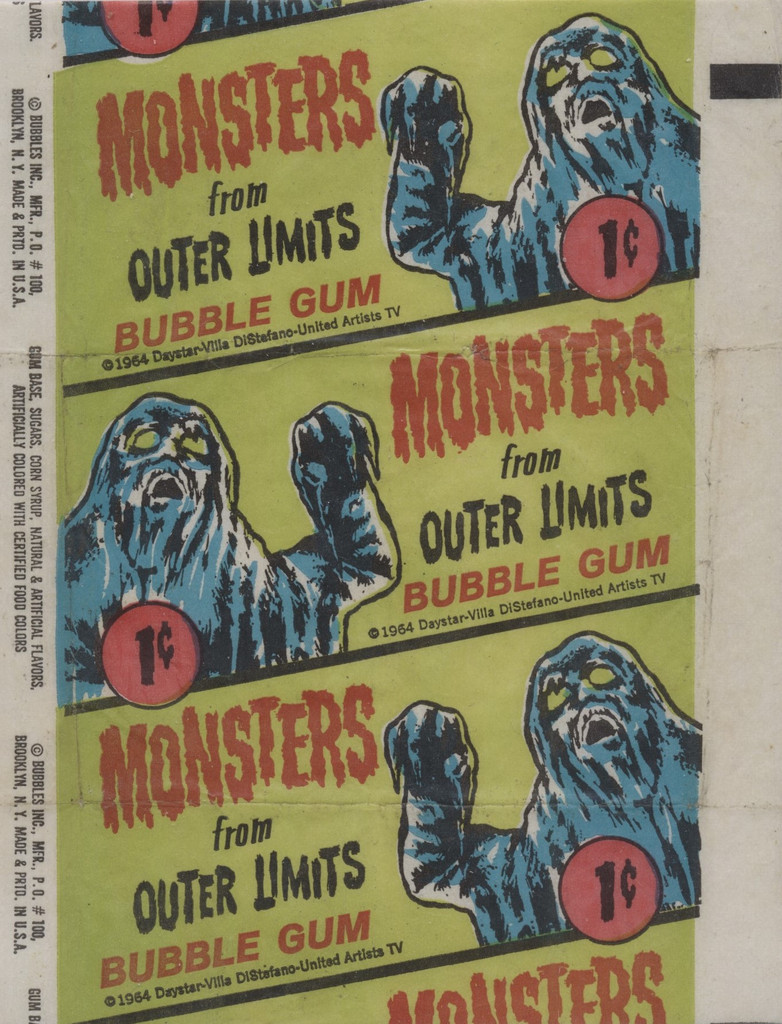 1964 Bubble Inc Monsters From Outer Limits 1 Cents Wrapper REAL TOUGH!!  #*sku34976