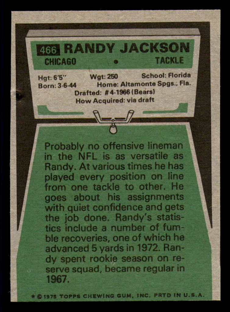 1975 Topps #466 Randy Jackson Ex-Mint 