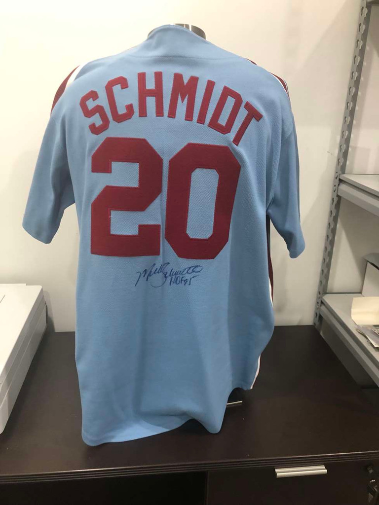 Mike Schmidt HOF 95 on Back Jersey Signed Auto PSA/DNA Authenticated Phillies