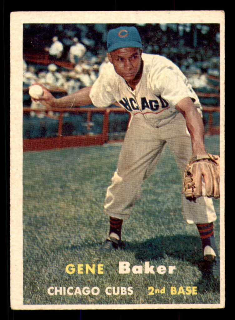 1957 Topps #176 Gene Baker Cubs Excellent+ Corrected 