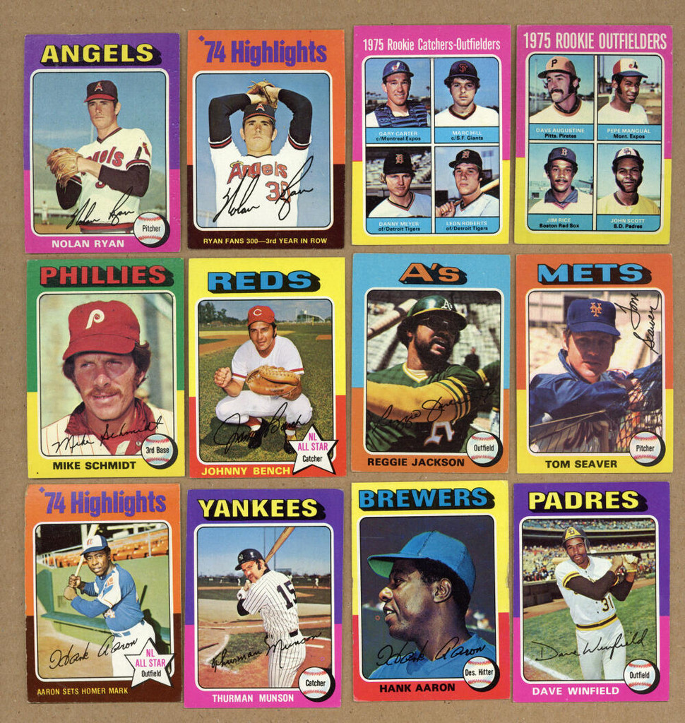 1975 Topps Baseball 660 Card Complete Set George Brett / Robin Yount RC with Wrapper