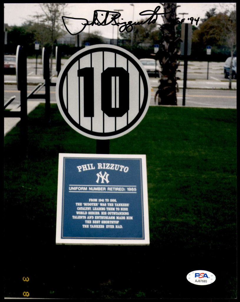 Phil Rizzuto HOF 94 8 x 10 Photo Signed Auto PSA/DNA COA New York Yankees