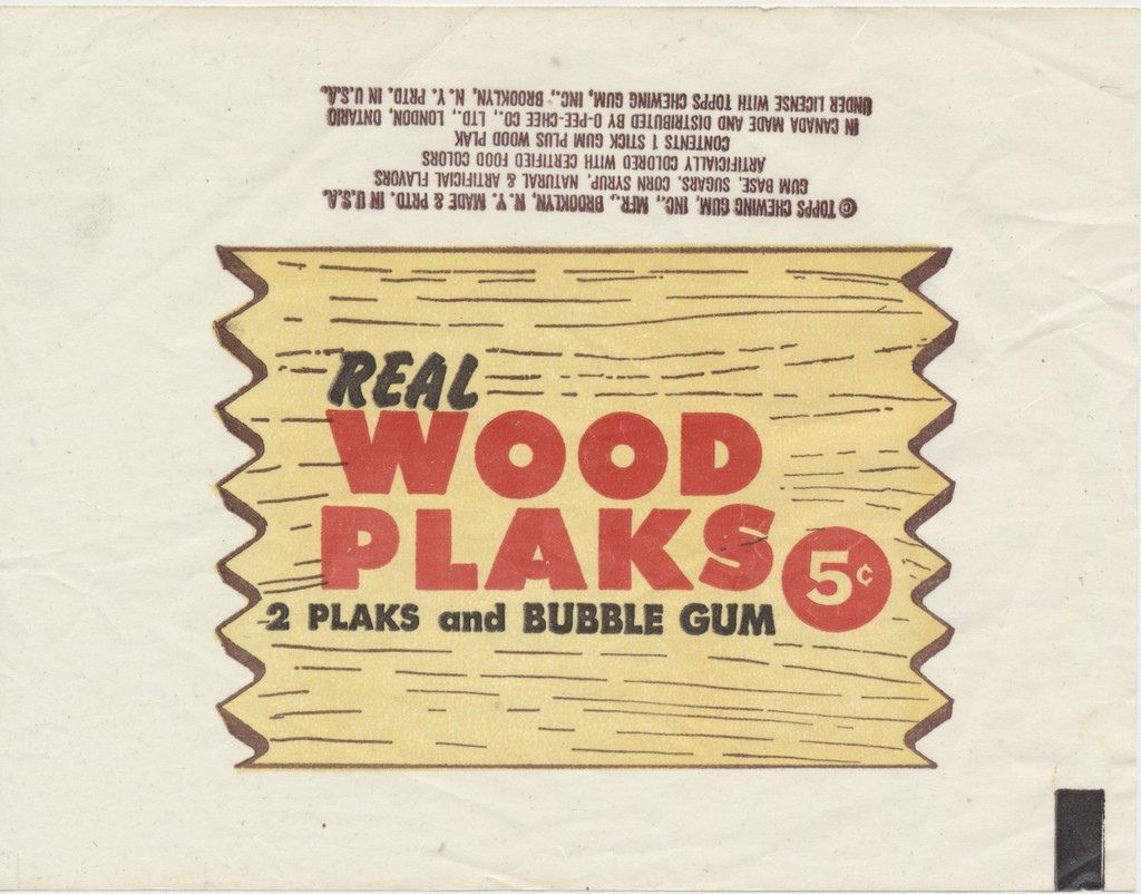 1963 Toppa  Real  Wood  Plaks  5 Cents Wrapper  #*sku35075