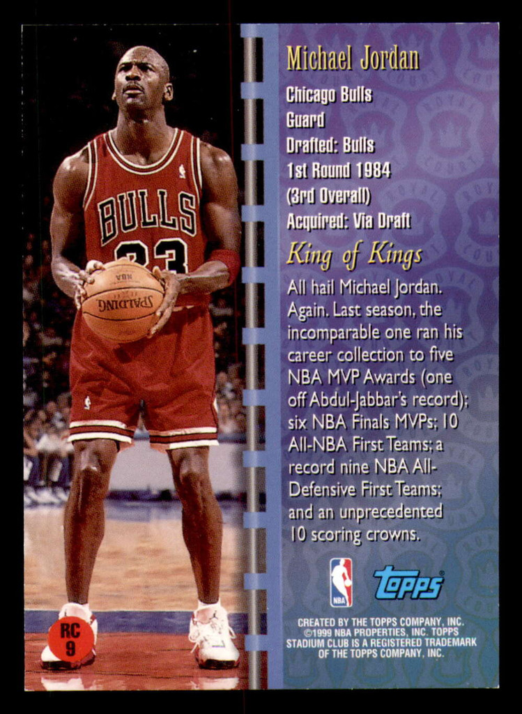 1999-00 Stadium Club Royal Court King of Kings #9 Michael Jordan Chicago Bulls