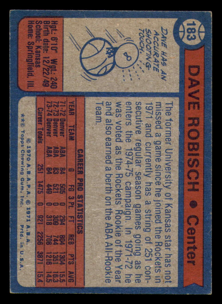 1974-75 Topps #183 Dave Robisch Ex-Mint  ID: 364240