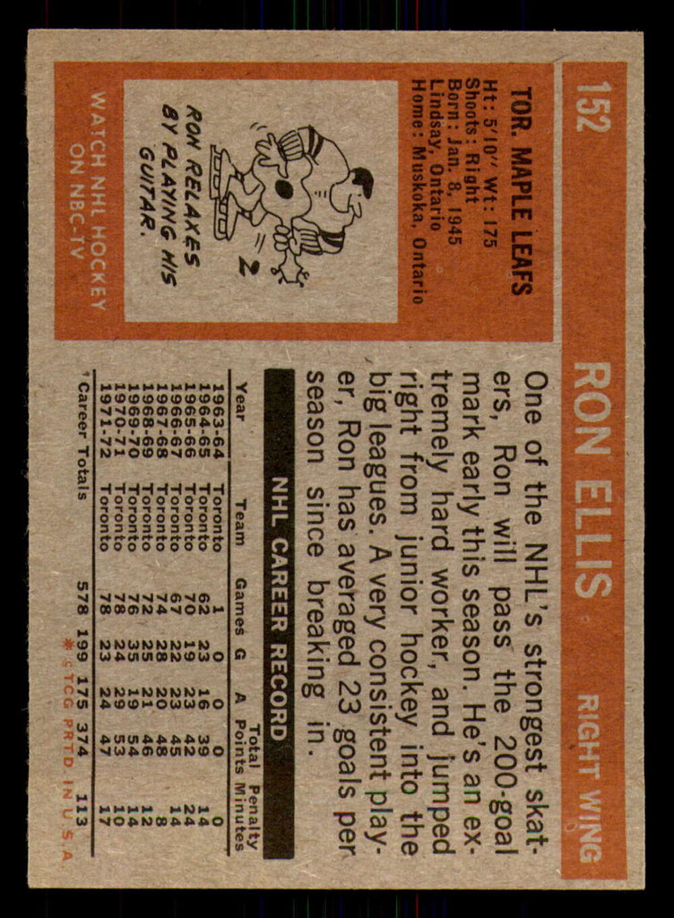 1972-73 Topps #152 Ron Ellis Ex-Mint 