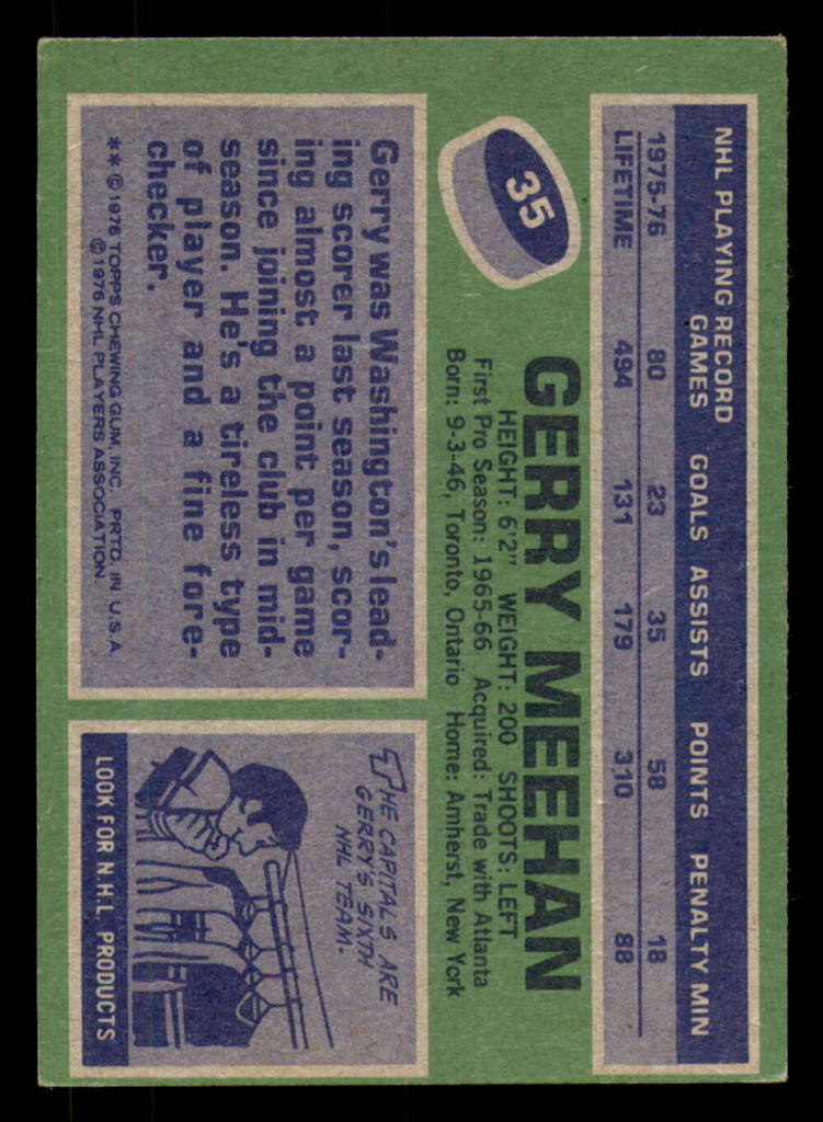 1976-77 Topps #35 Gerry Meehan Ex-Mint 