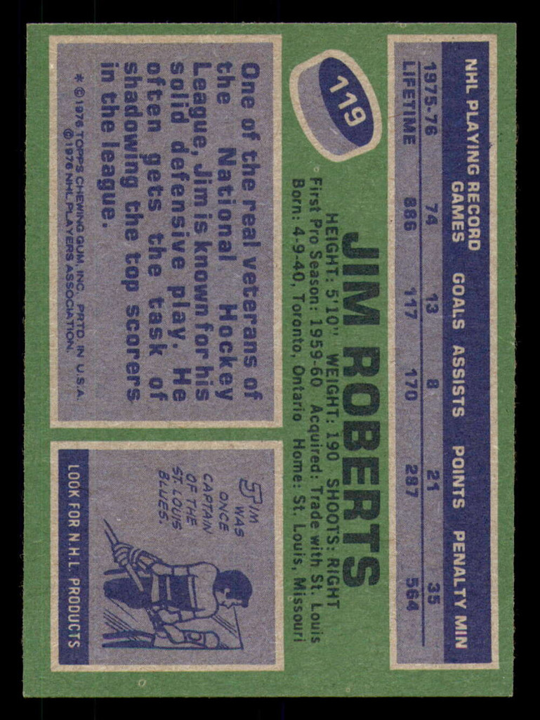 1976-77 Topps #119 Jim Roberts Excellent  ID: 366172