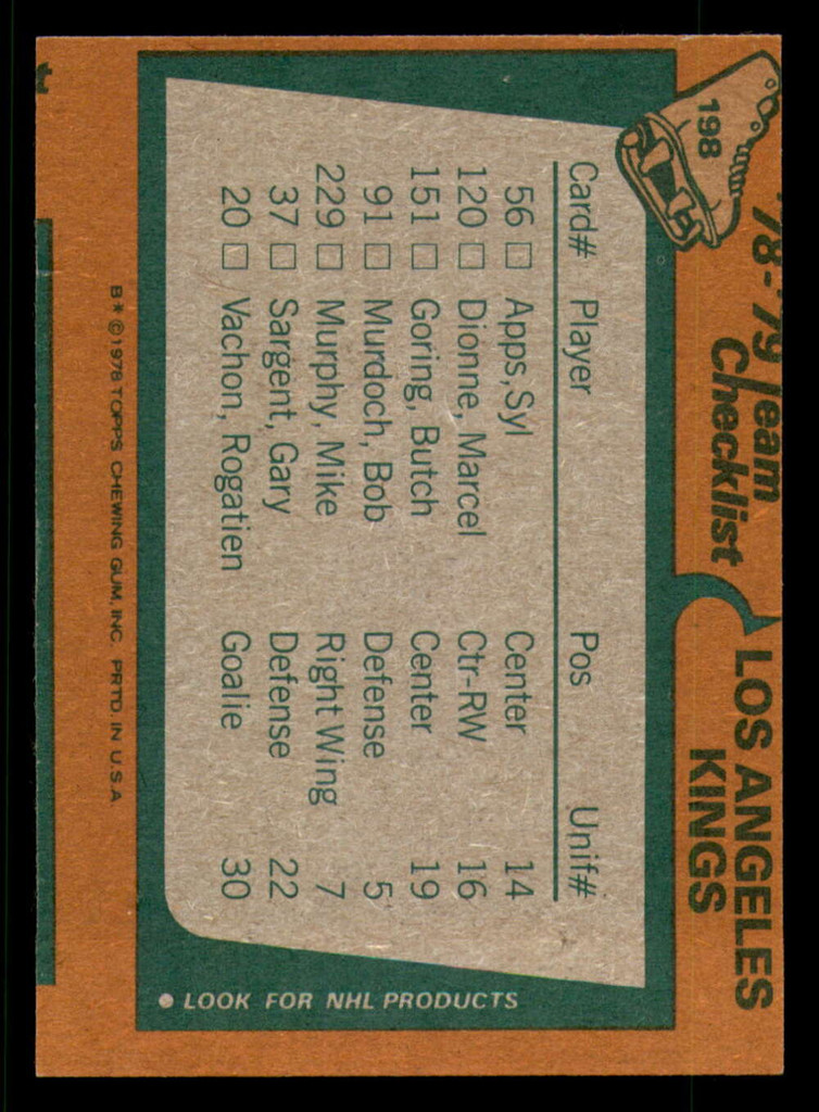1978-79 Topps #198 Kings Team Miscut Kings  ID:366704