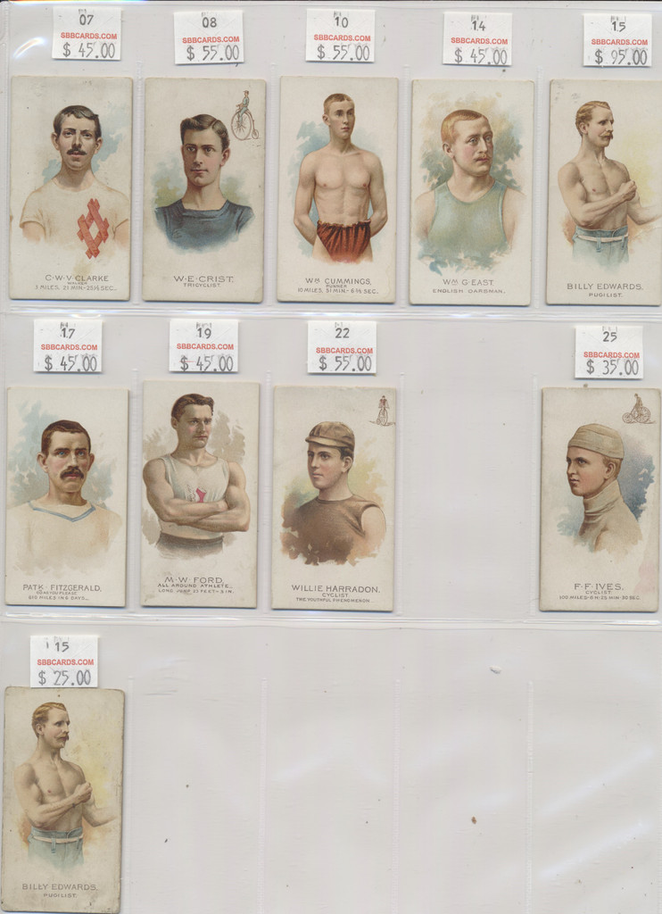 1888 Allen & Ginter N28 The World's Champions (2nd Series)  15/50 + 1 Dup  #*