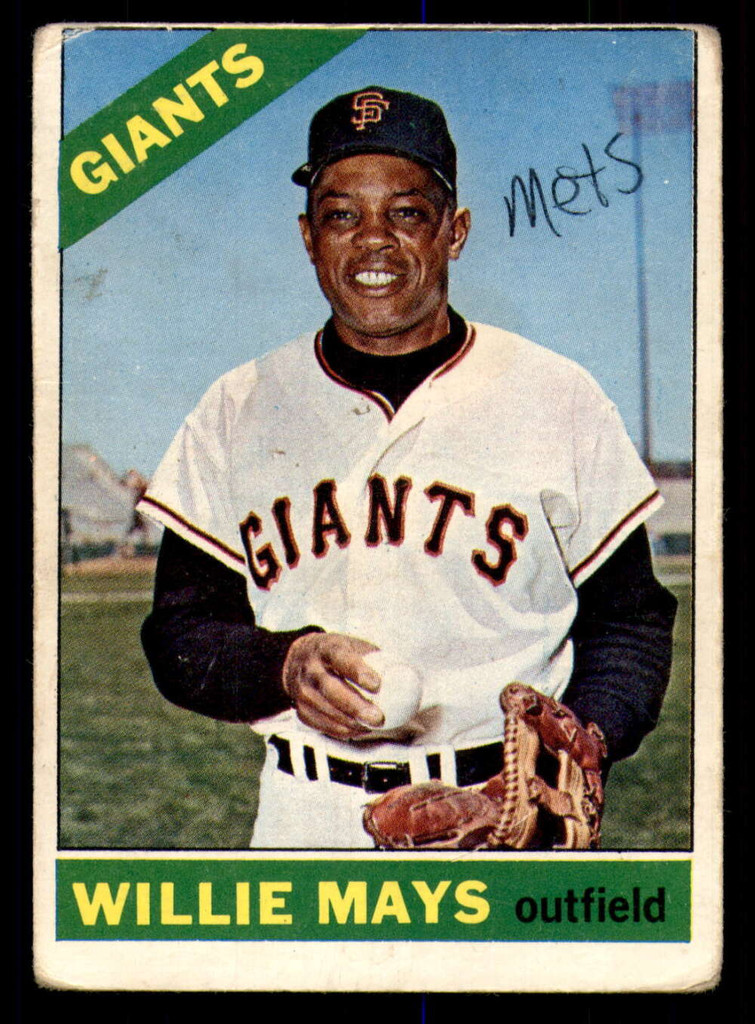 1966 Topps #1 Willie Mays Ink on Front Giants   ID:368374