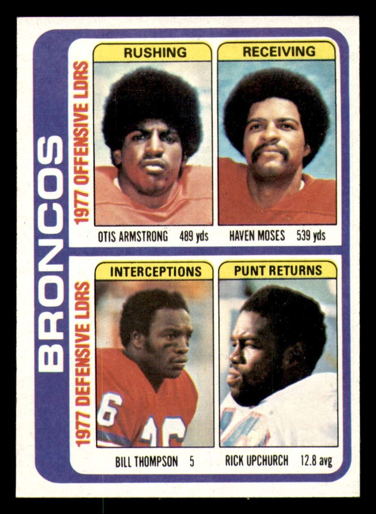 1978 Topps #508 Otis Armstrong/Haven Moses/Bill Thompson/Rick Upchurch TL Near Mint 