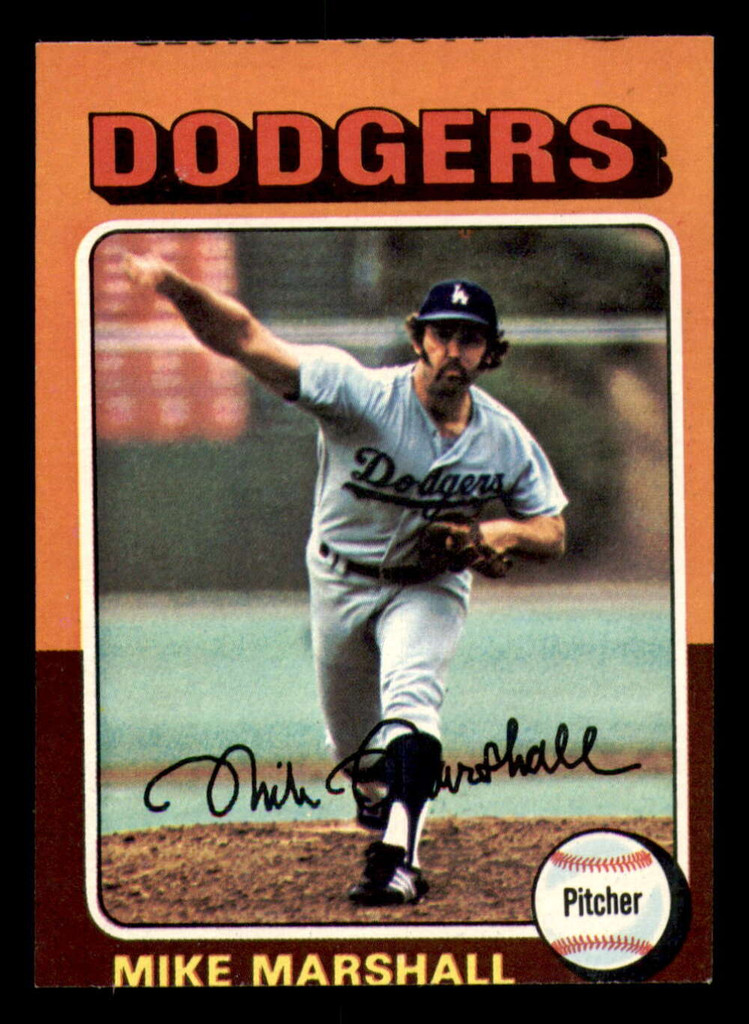 1975 Topps Mini #330 Mike Marshall Miscut Dodgers