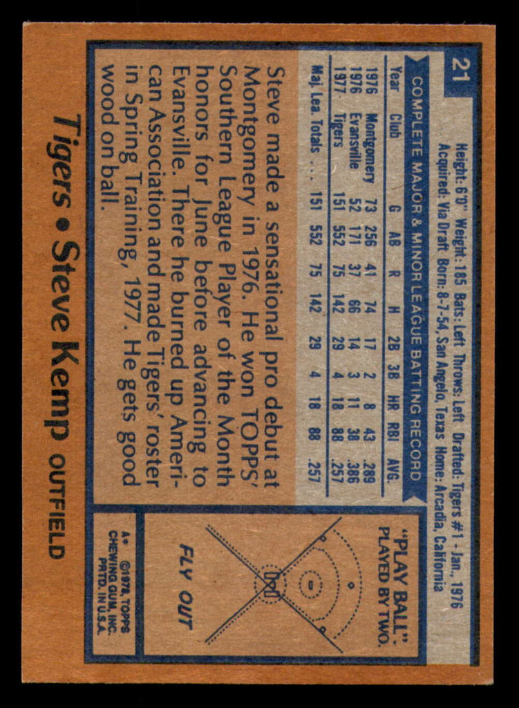 1978 Topps #21 Steve Kemp Ex-Mint 