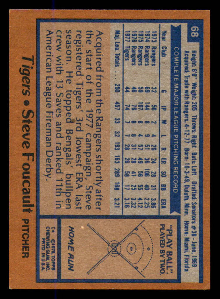 1978 Topps #68 Steve Foucault DP Ex-Mint  ID: 372295