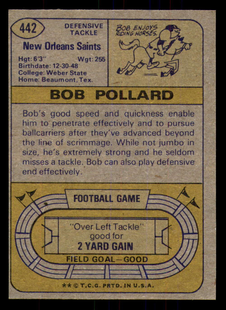 1974 Topps #442 Bob Pollard Near Mint 