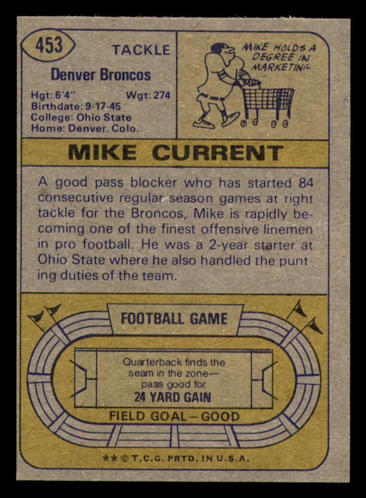 1974 Topps #453 Mike Current Ex-Mint 