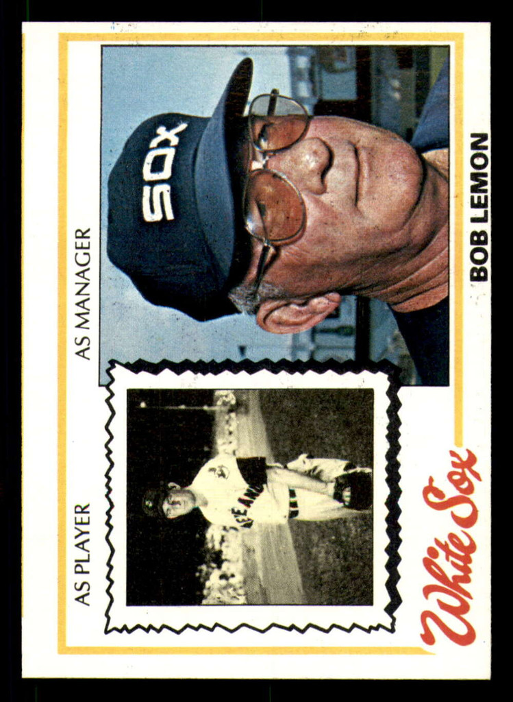 1978 Topps #574 Bob Lemon MG Miscut White Sox MG