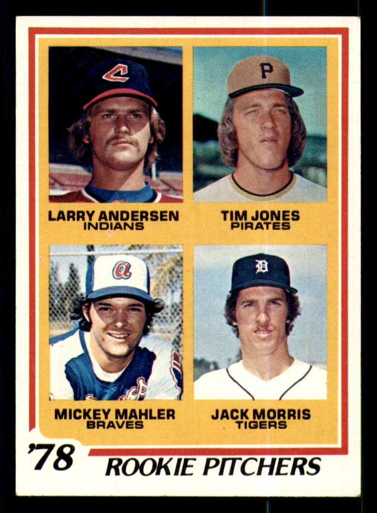 1978 Topps #703 Larry Andersen/Tim Jones/Mickey Mahler/Jack Morris Rookie Pitchers Ex-Mint RC Rookie  ID: 375476