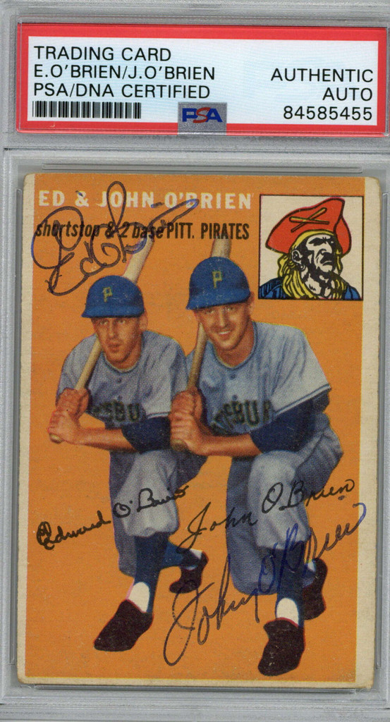 1954 Topps E. O'Brien/J. O'Brien Signed Auto PSA/DNA Pirates