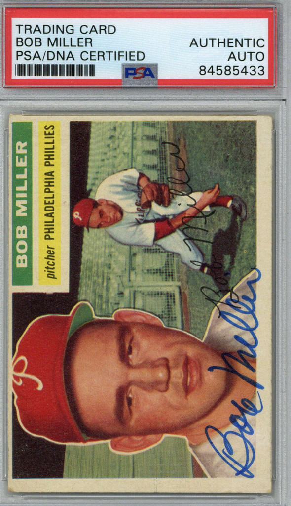 1956 Topps Bob Miller Signed Auto PSA/DNA Phillies